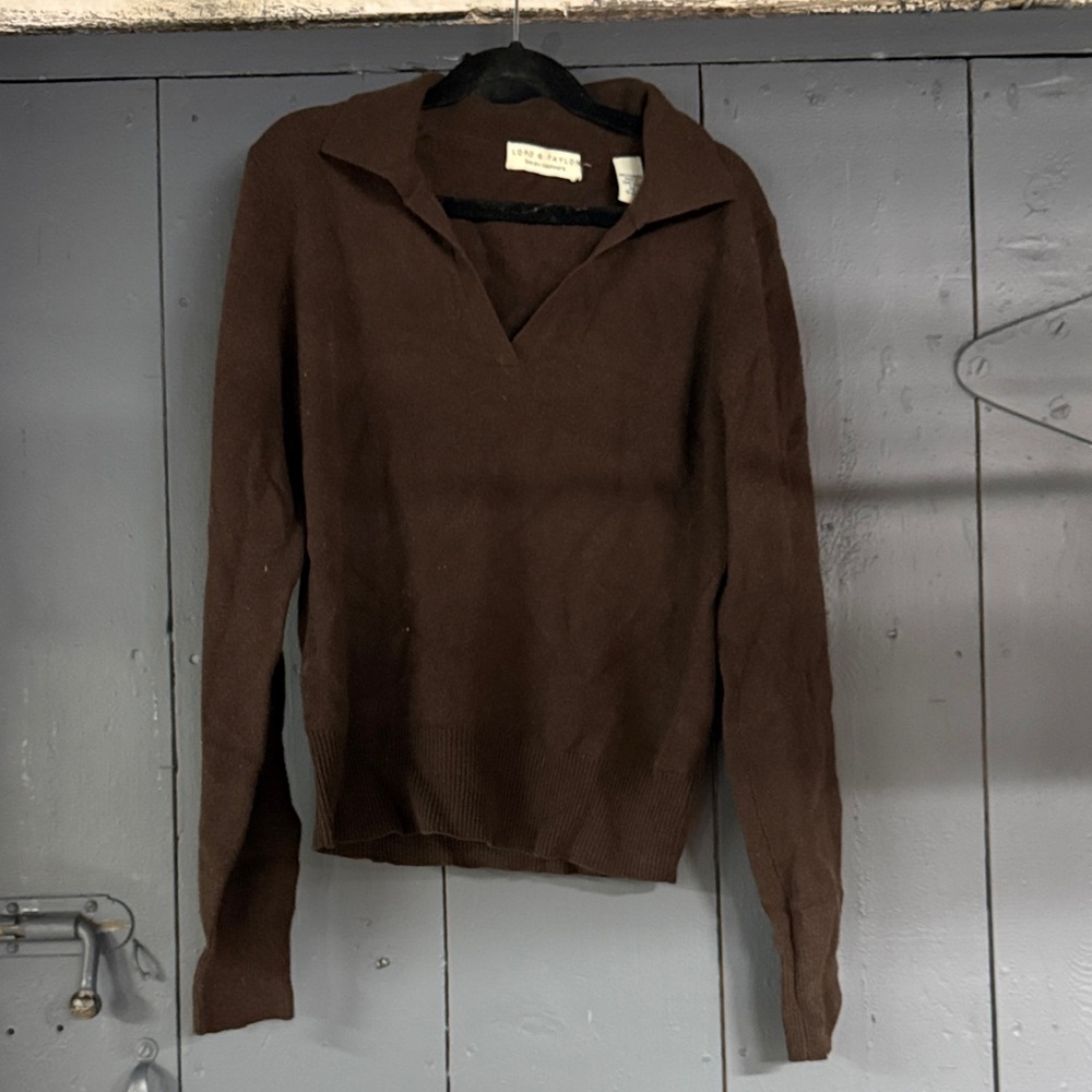 Lord & Taylor Cashmere Sweater in Rich Brown